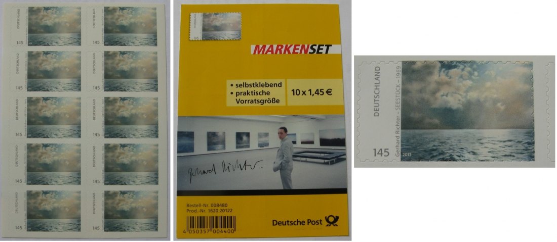  2013, Deutschland, Markenset/Folienblatt: Gerhard Richter, postfrisch, 10*145 ct   