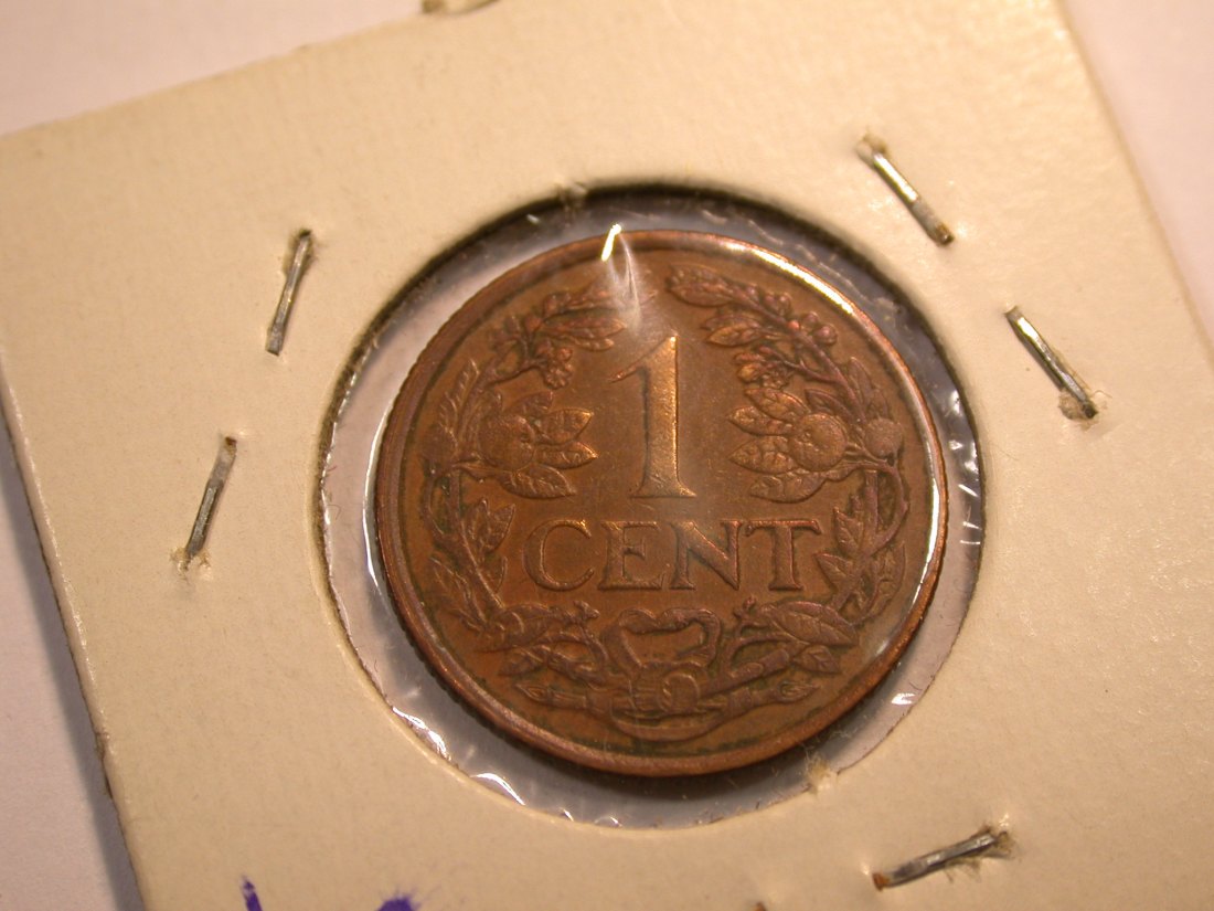 J21 Niederl. Antillen 1 Cent 1958 in f.vz Originalbilder
