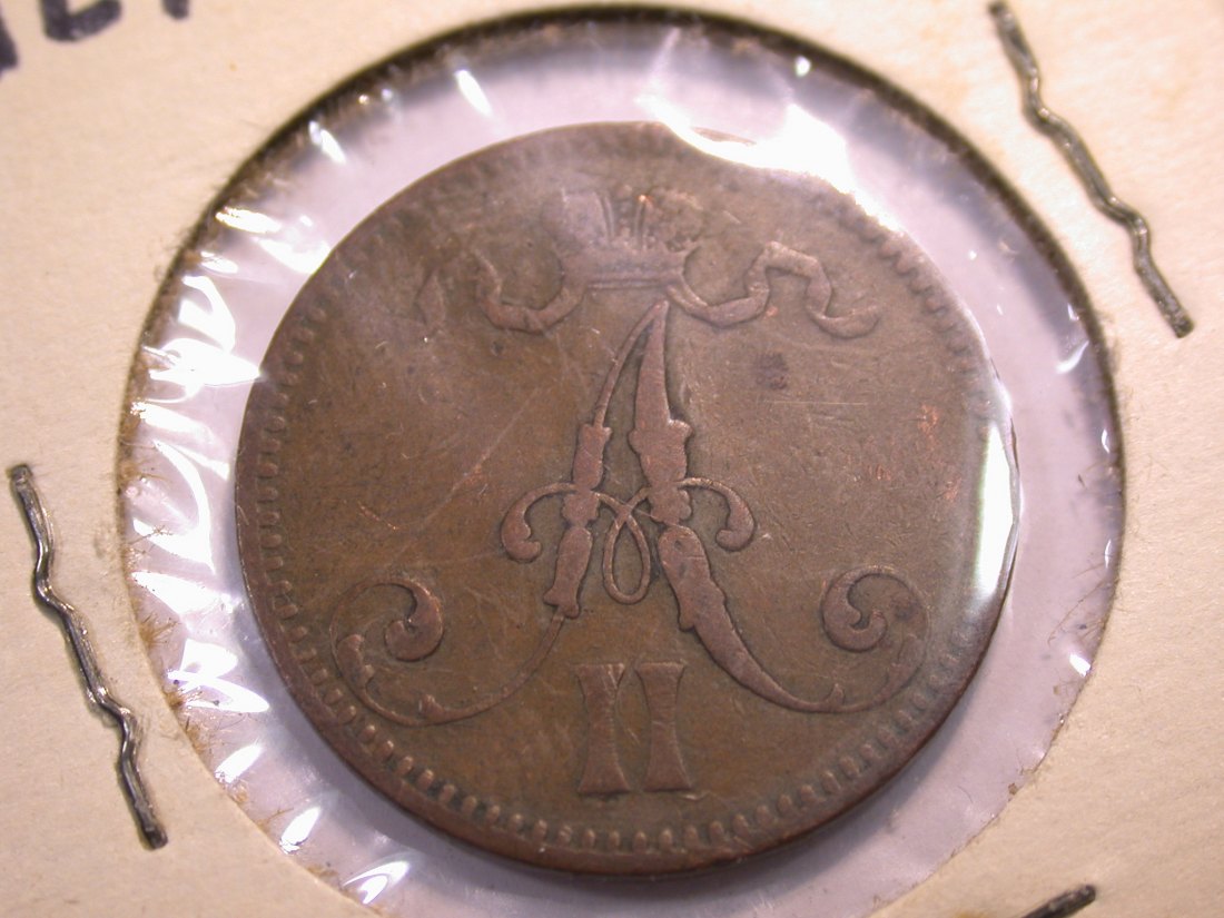  J21  Finnland unter Russland 5 Pennia  1866 in f.ss   Originalbilder   