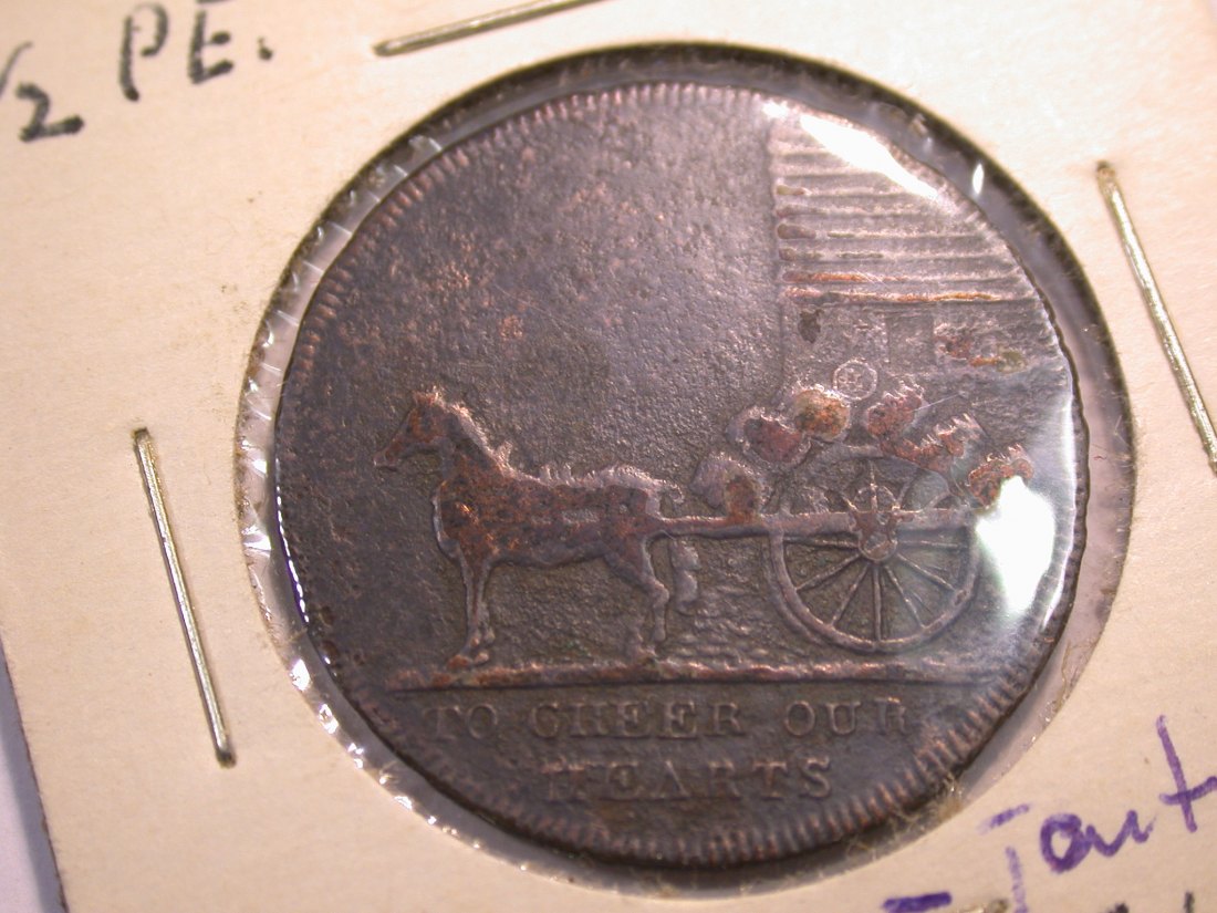 J21 Großbritannien Kent 1/2 Penny 1796 Token Tauterden Originalbilder