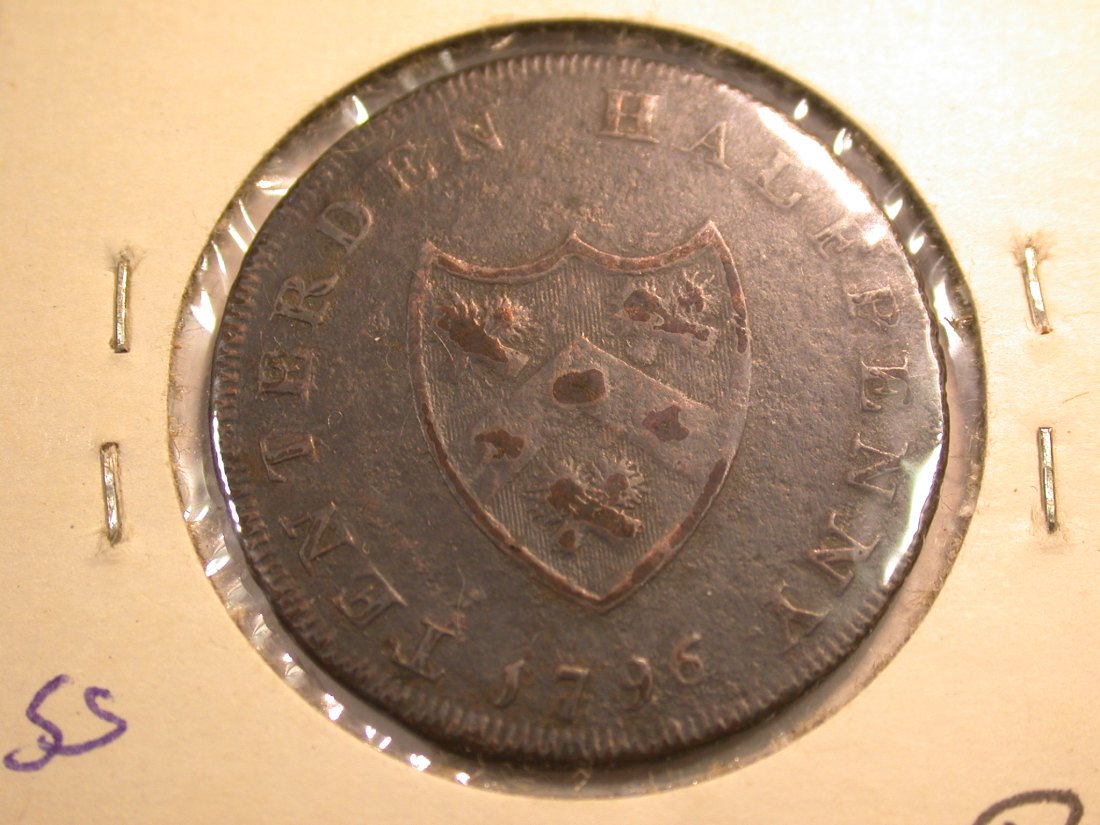  J21  Großbritannien Kent 1/2 Penny 1796 Token Tauterden  Originalbilder   