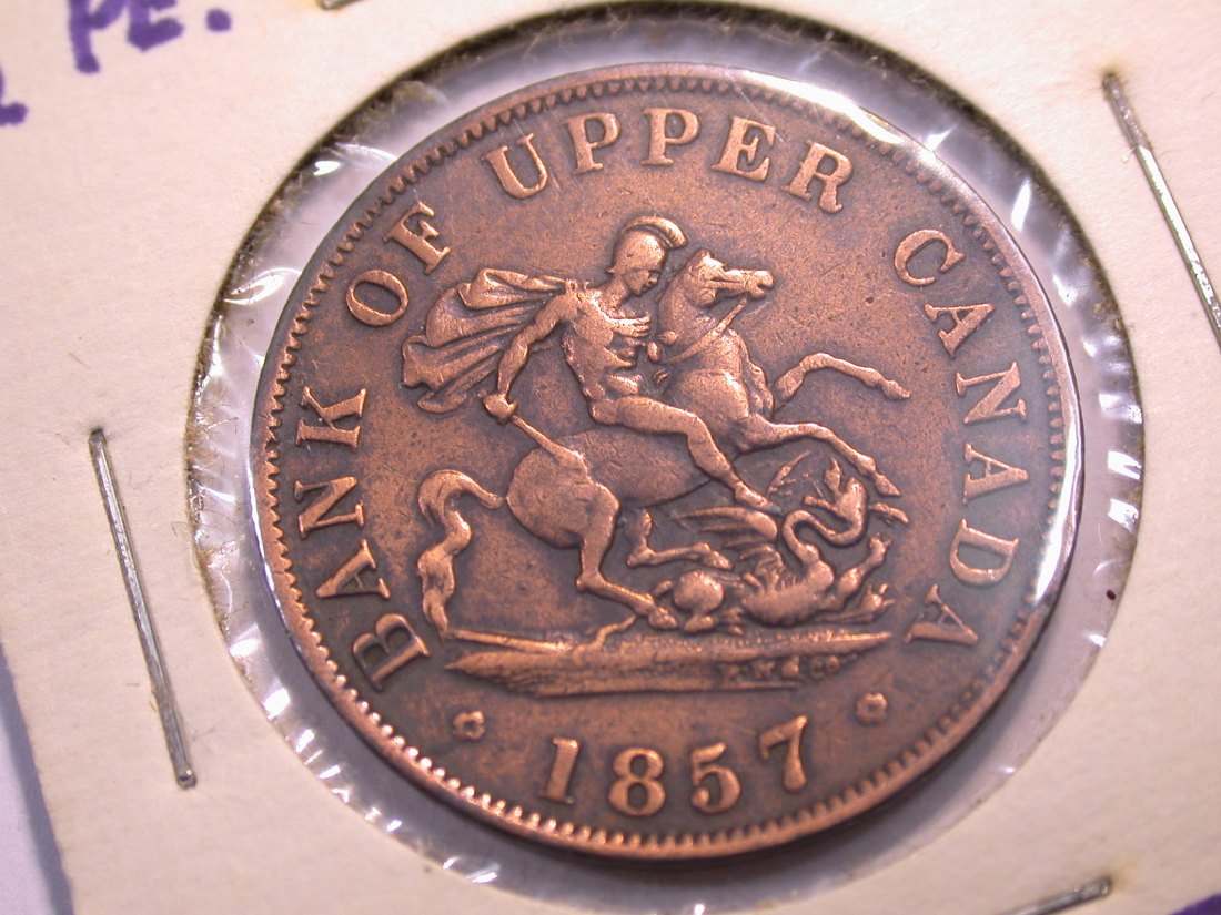 J21 Kanada 1/2 Penny Bank Token 1857 in s/ss Originalbilder