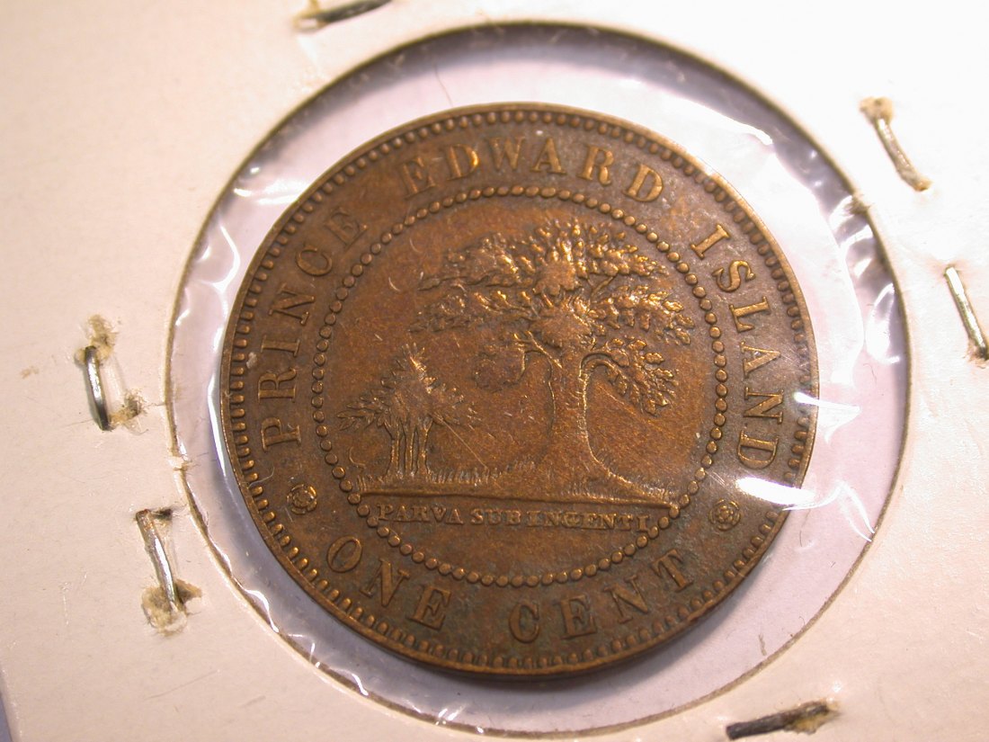  J21 Kanada Prinz Edward Inseln  1 Cent 1871 in ss-vz   Originalbilder   
