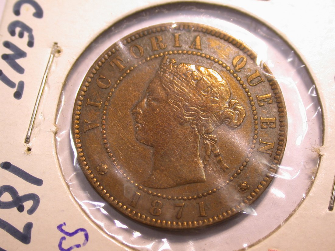  J21 Kanada Prinz Edward Inseln  1 Cent 1871 in ss-vz   Originalbilder   