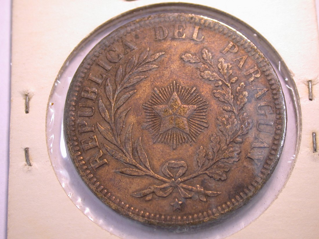  J21 Paraguay  4 Centesimos 1870 in ss, Randfehler   Originalbilder   