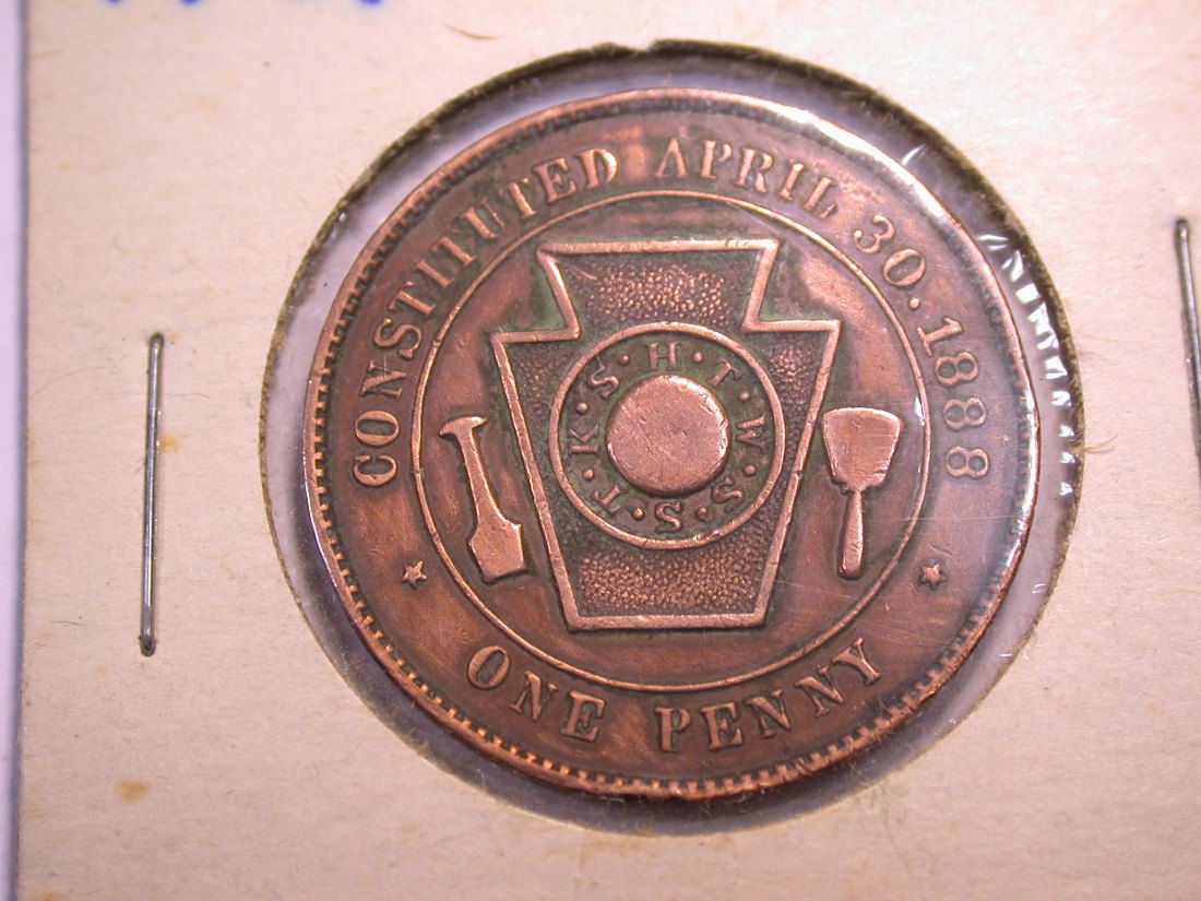 J21 USA Pittsburgh Masonic Penny 1888 Token vz Originalbilder