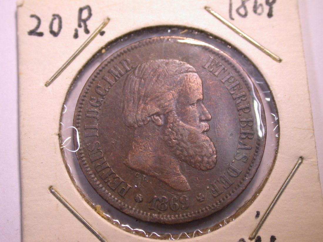 J21 Brasilien 20 Reis 1868 in ss+ Originalbilder