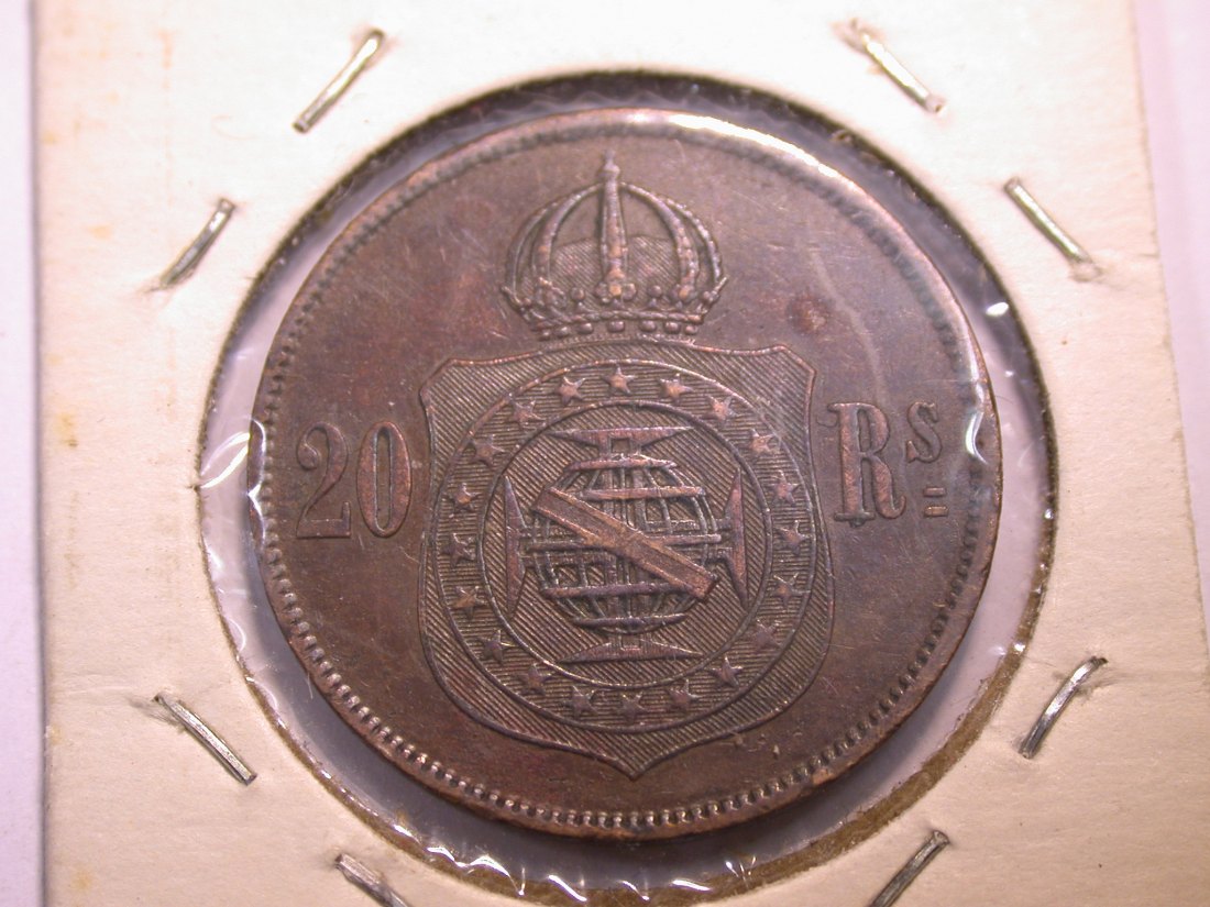  J21 Brasilien  20 Reis 1868 in ss+  Originalbilder   