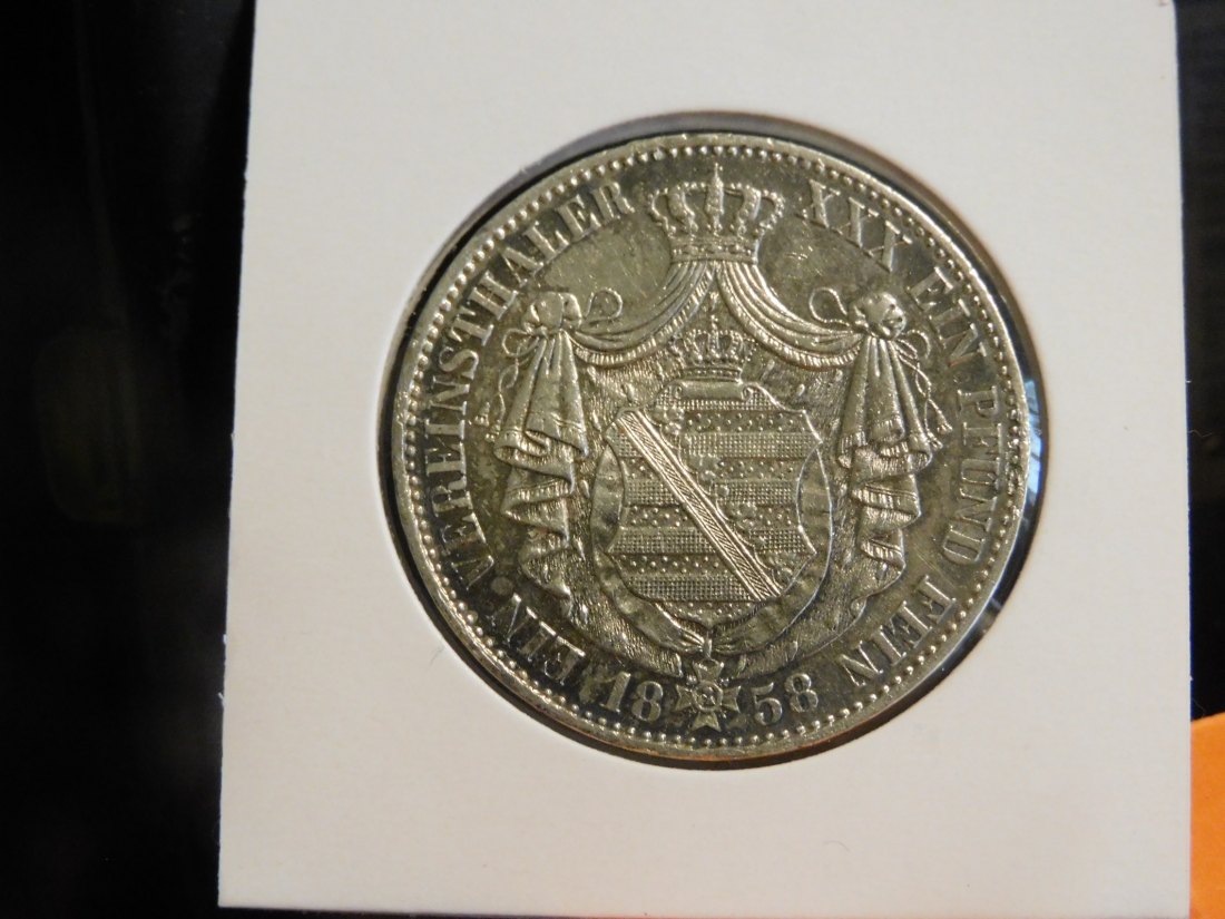  GERMANY 1 THALER 1858 SAXONY.GRADE-PLEASE SEE PHOTOS.   