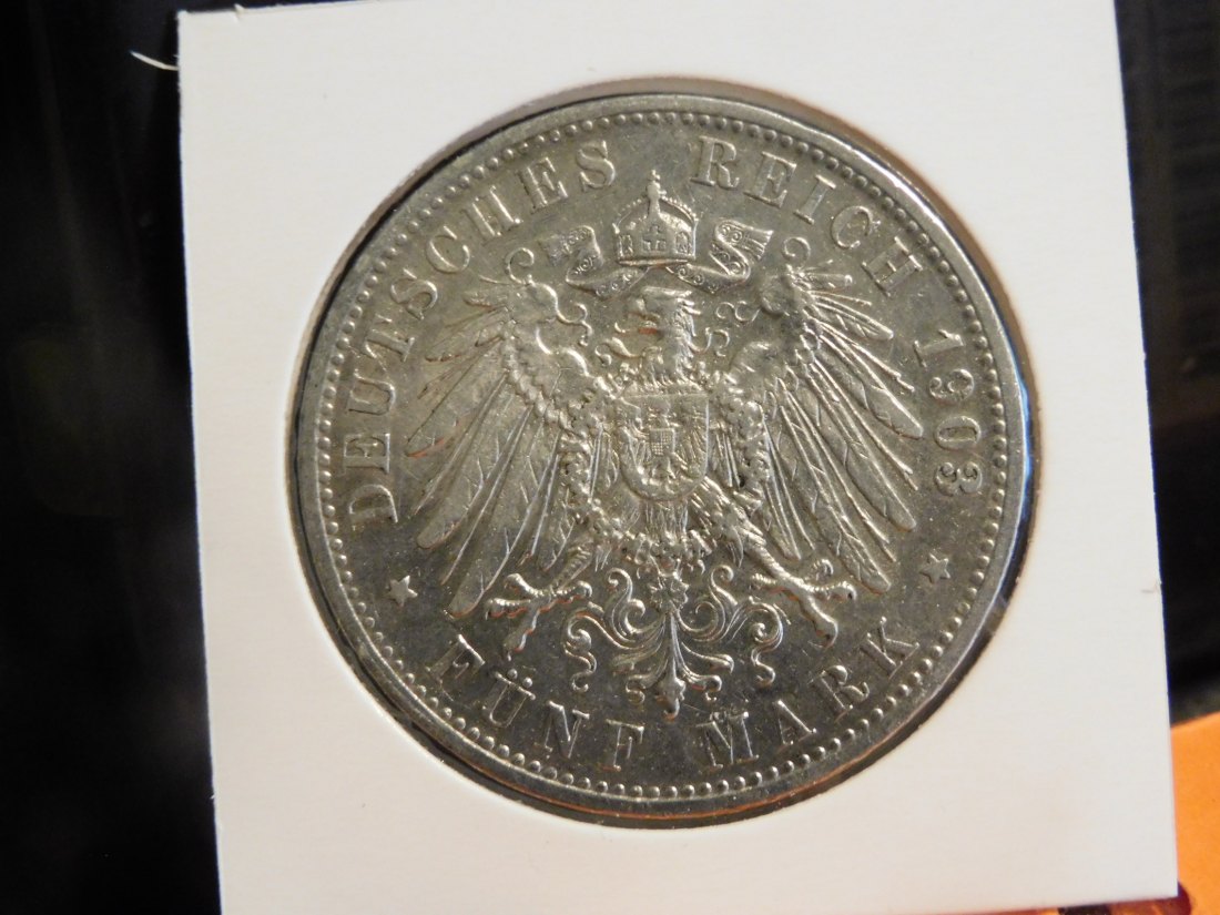  GERMANY 5 MARK 1903 BAVARIA.GRADE-PLEASE SEE PHOTOS.   