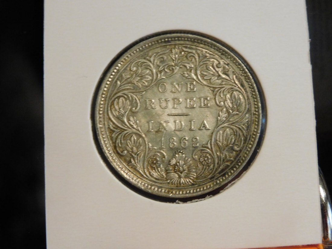  BRITISH INDIA 1 RUPPE 1862.GRADE-PLEASE SEE PHOTOS.   