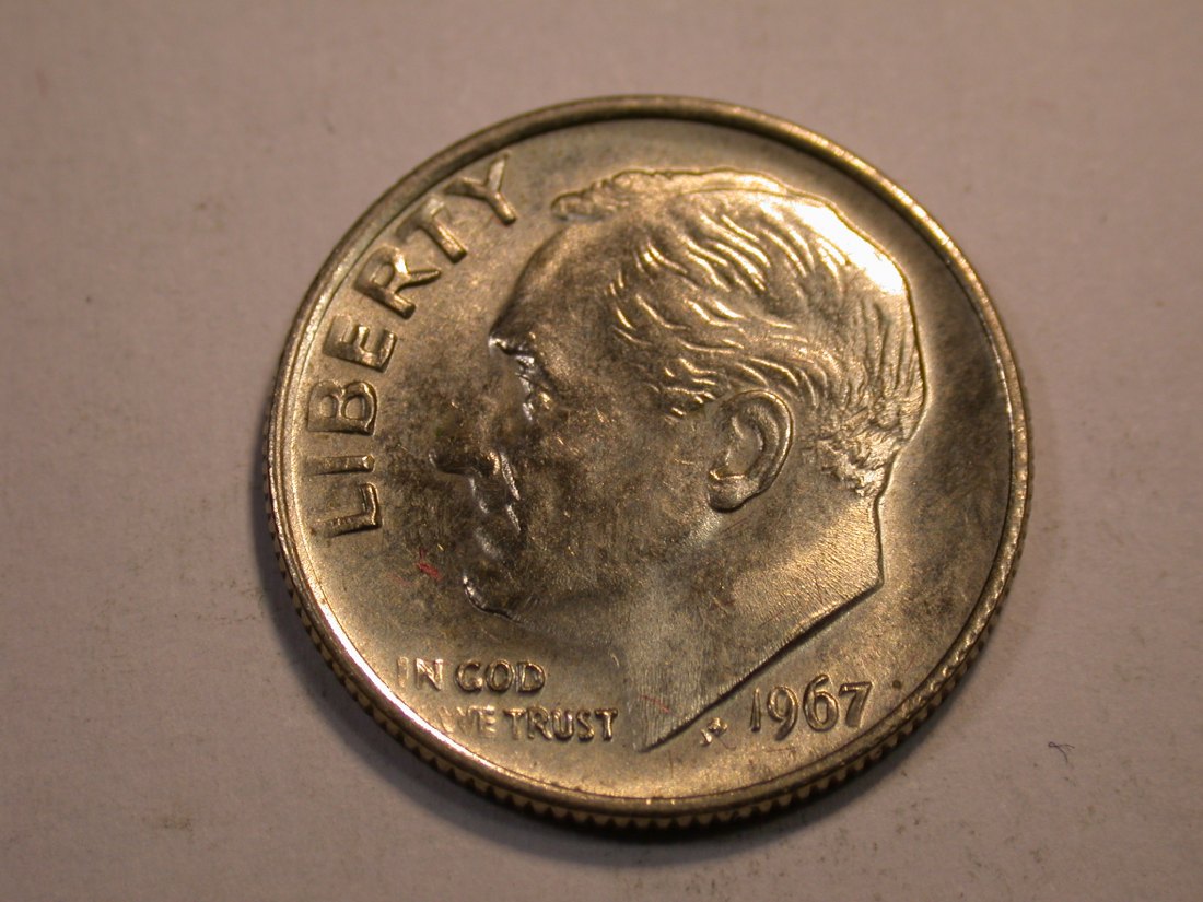  J04 USA  Dime 1967 in vz-st   Originalbilder   