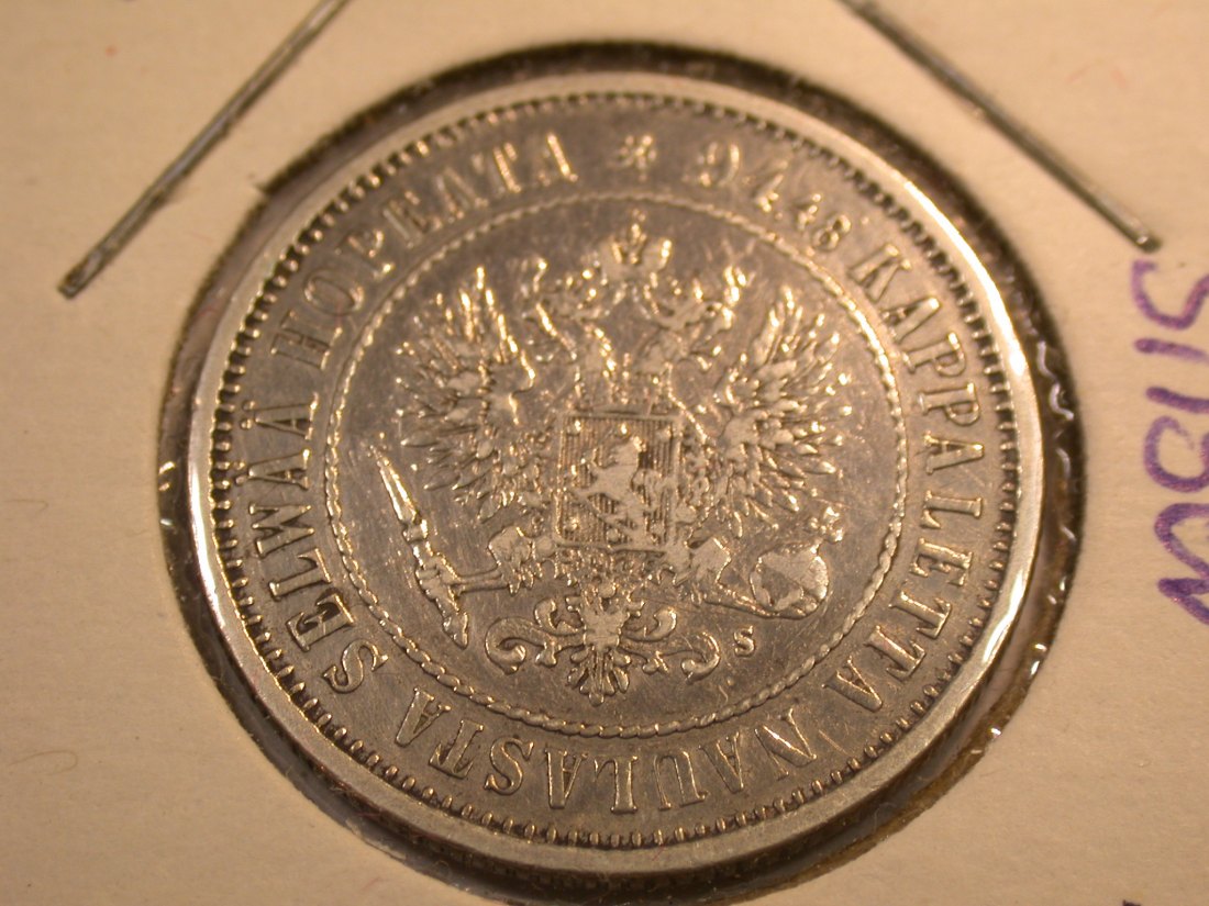  J04  Finnland unter Russland 1 Markka 1874 f.ss   Originalbilder   