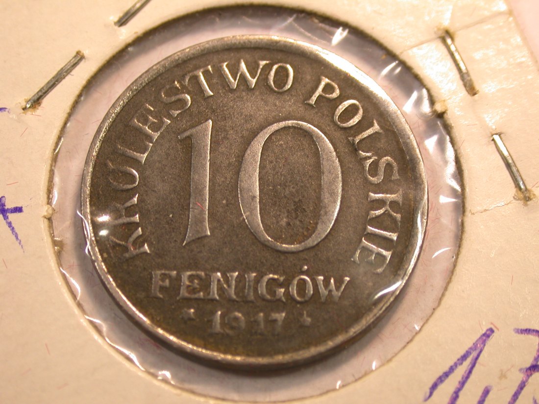  J04  Polen 10 Fenigow 1917 in ss/ss+   Originalbilder   