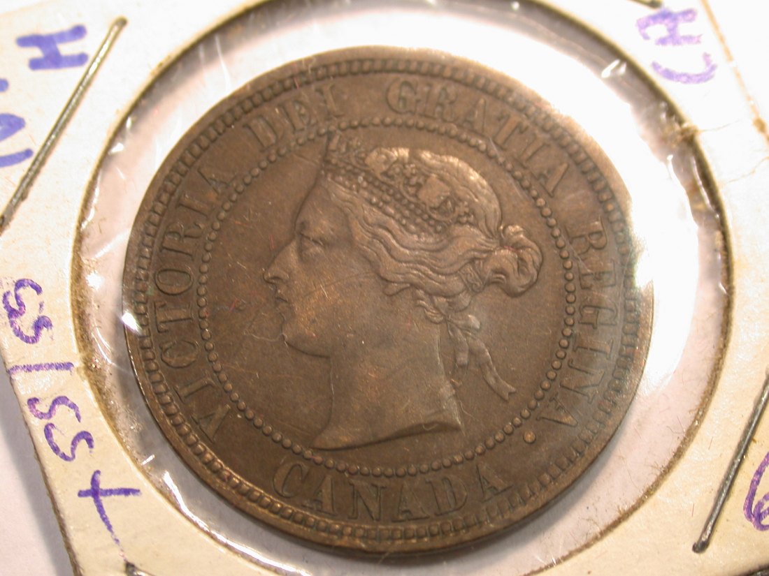  J04  Kanada  1 Cent 1876 in ss/ss+    Originalbilder   