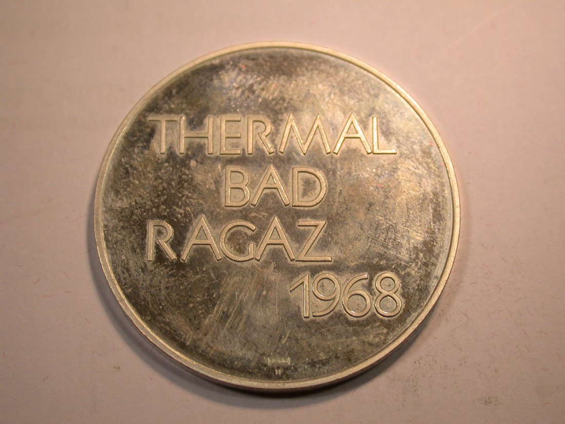 J04 Schweiz Bad Ragaz 1968 Silber Medaille 33 mm, 15 Gramm Originalbilder