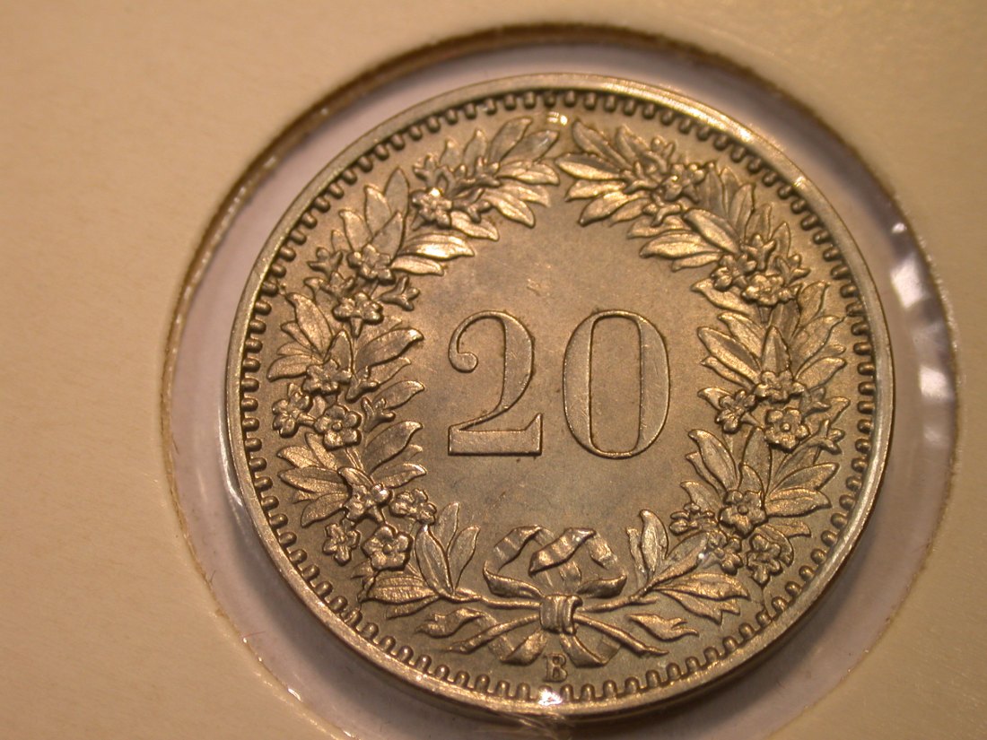  J22   Schweiz  20 Rappen  1884 in f.ST  !!    Originalbilder   