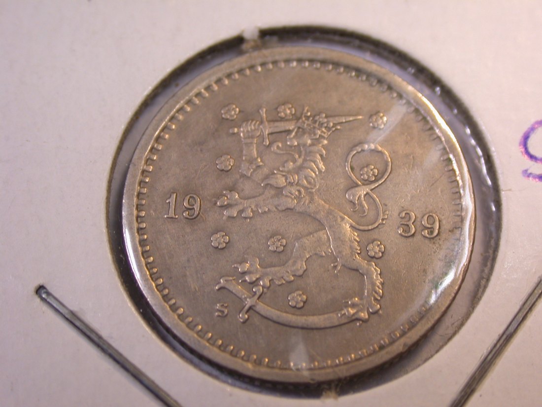  J23   Finnland   50 Penniä 1939 in ss+     Originalbilder   