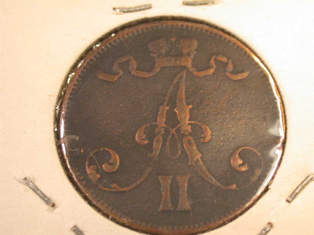  J23   Finnland unter Russland  5 Penniä 1873 in ss     Originalbilder   