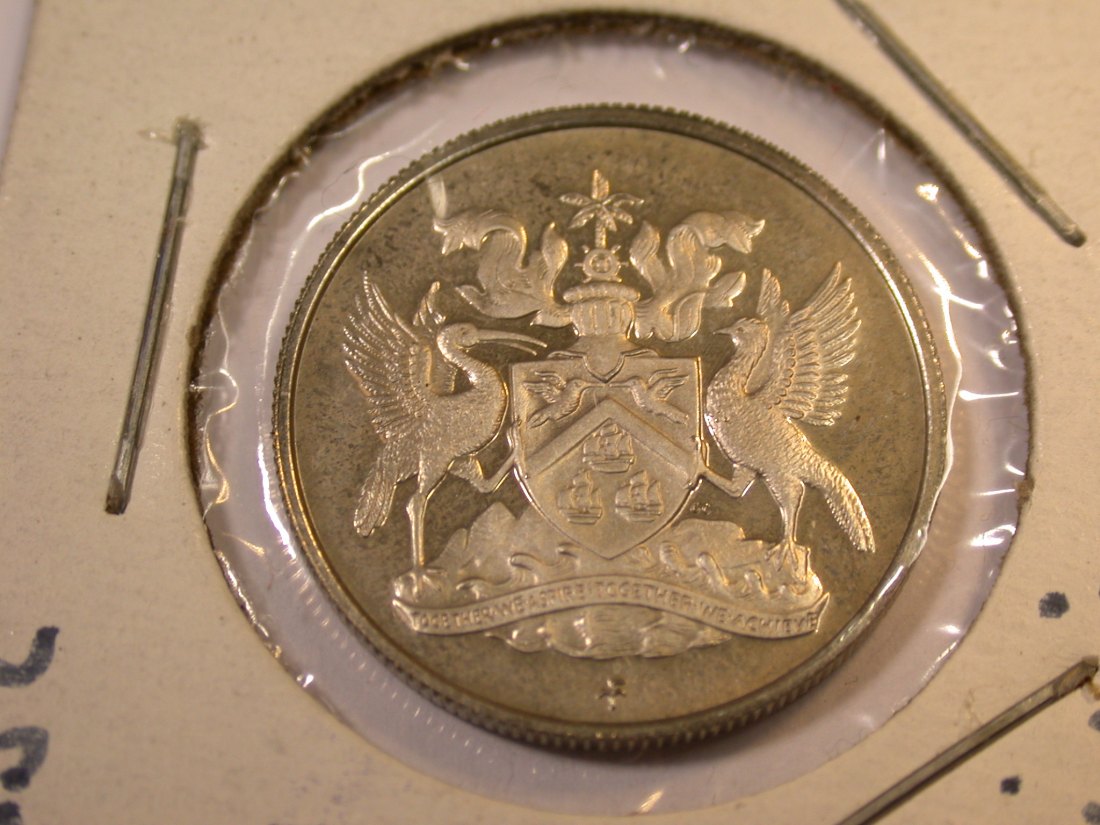  J23 Trinidad u. Tobago  25 Cents 1972 in PP Proof       Originalbilder   