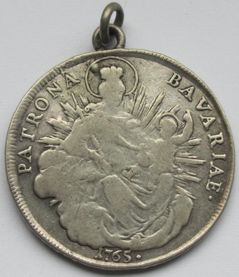  Bayern: 1 Taler Maximilian III. Joseph 1765 am Henkel   