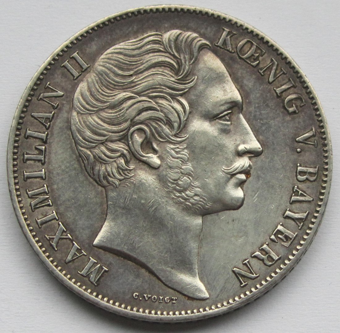 Bayern: 2 Gulden Maximilian II. 1853   