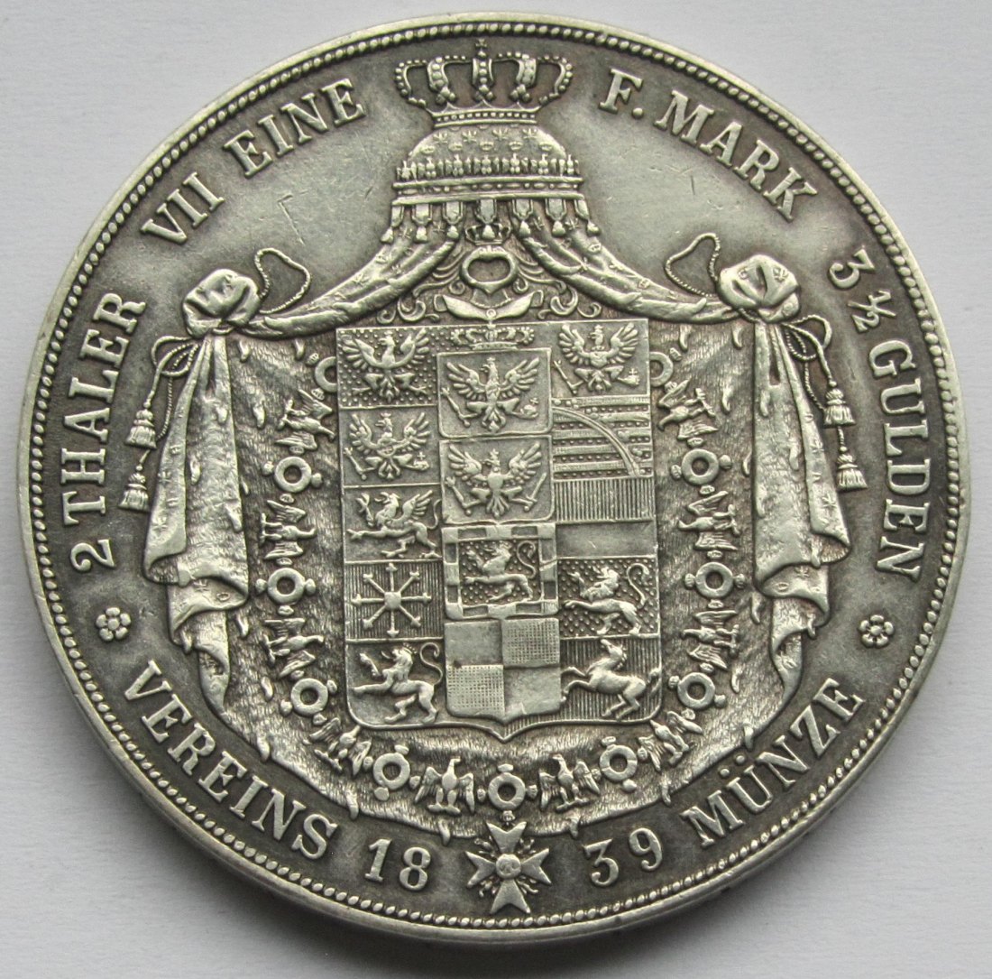  Preußen: 2 Taler Friedrich Wilhelm III. 1839   