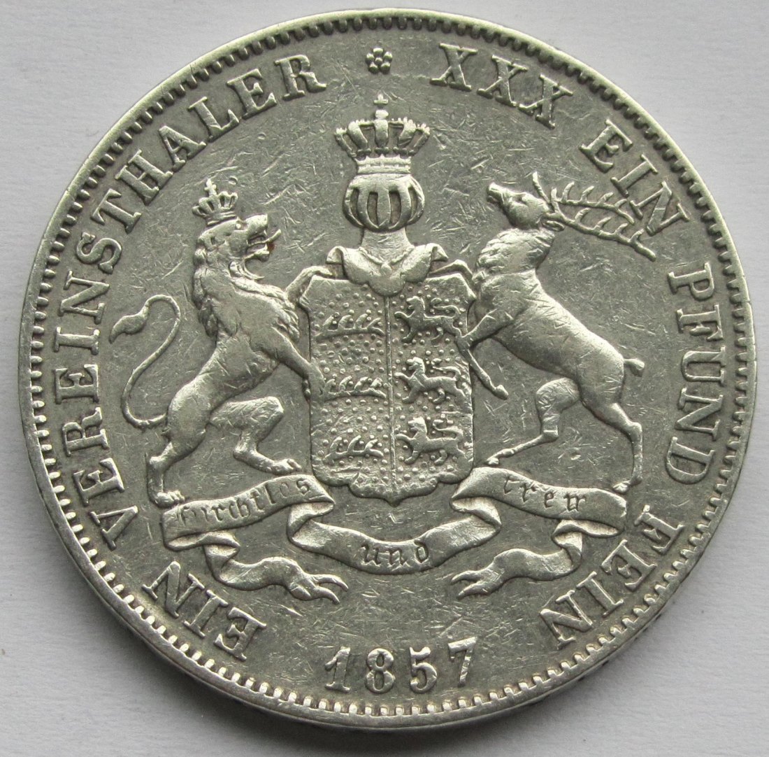  Württemberg: 1 Taler Wilhelm 1857   