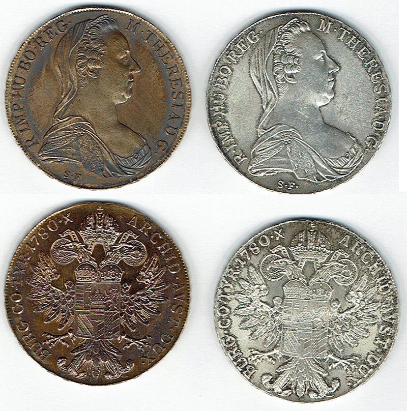  SZAIVERT ÖSTERREICH MARIA THERESIENTALER 1780 5 DM 10 GROSCHEN ETC.   