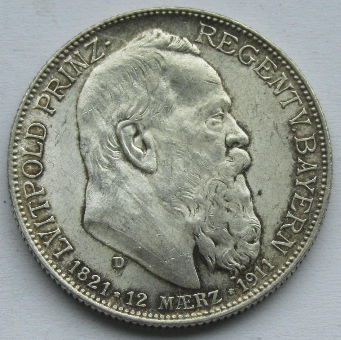  Kaiserreich: Bayern, 2 Mark Luitpold (Jaeger 48), 1911   