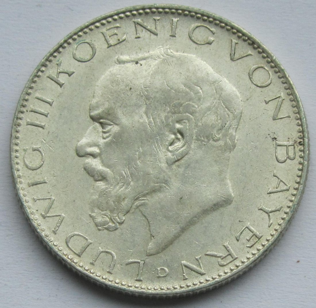  Kaiserreich: Bayern, 2 Mark Ludwig III. (Jaeger 51), 1914   