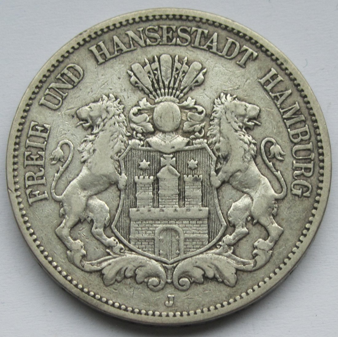  Kaiserreich: Hamburg, 5 Mark (Jaeger 62), 1876   