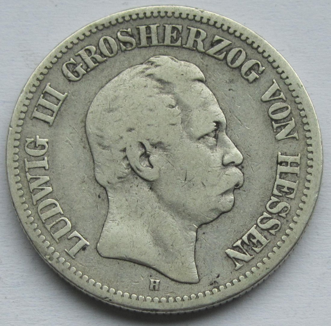  Kaiserreich: Hessen, 2 Mark Ludwig III. (Jaeger 66), 1877   