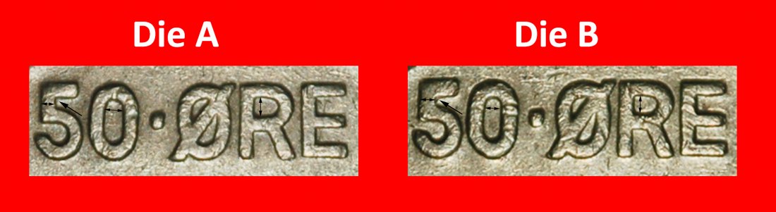 Ⰶ DOG (1958-1973): NORWAY★ 50 ORE 1966 2 DISCOVERY COINS! OLAV V (1957-1991)★LOW START ★ NO RESERVE!