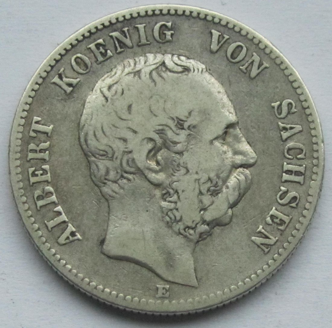  Kaiserreich: Sachsen, 2 Mark Albert (Jaeger 121), 1876   