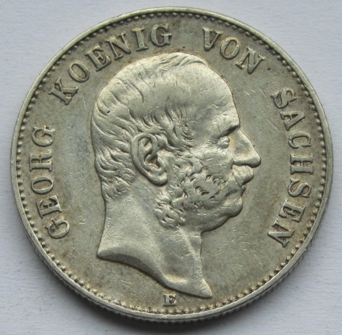  Kaiserreich: Sachsen, 2 Mark Georg (Jaeger 129), 1904   
