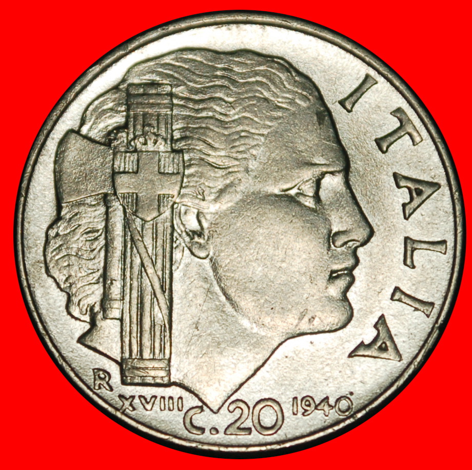 Ⰶ KRIEGSZEIT (1939-1945): ITALIEN★ 20 CENTESIMI 1940R! Viktor Emanuel III. 1900-1946★OHNE VORBEHALT!