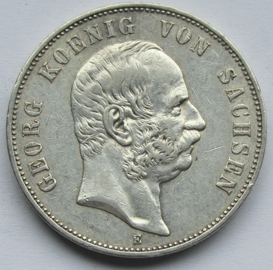  Kaiserreich: Sachsen, 5 Mark Georg (Jaeger 130), 1903   