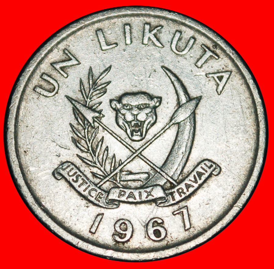 Ⰶ GROSSBRITANNIEN: DEMOKRATISCHE REPUBLIK KONGO ★ 1 LIKUTA 1967!★OHNE VORBEHALT!