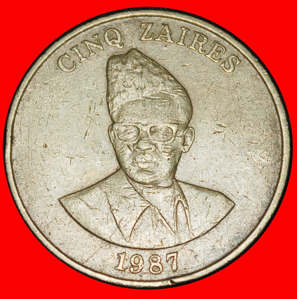  Ⰶ GROSSBRITANNIEN: ZAIRE (DEMOKRATISCHE KONGO) ★ 5 ZAIRE 1987 MOBUTU (1965-1997)! ★OHNE VORBEHALT!   