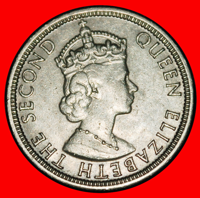  Ⰶ GROSSBRITANNIEN (1960-1978): MAURITIUS ★ 1/4 RUPEE 1975! ELISABETH II. (1953-2022)★OHNE VORBEHALT!   