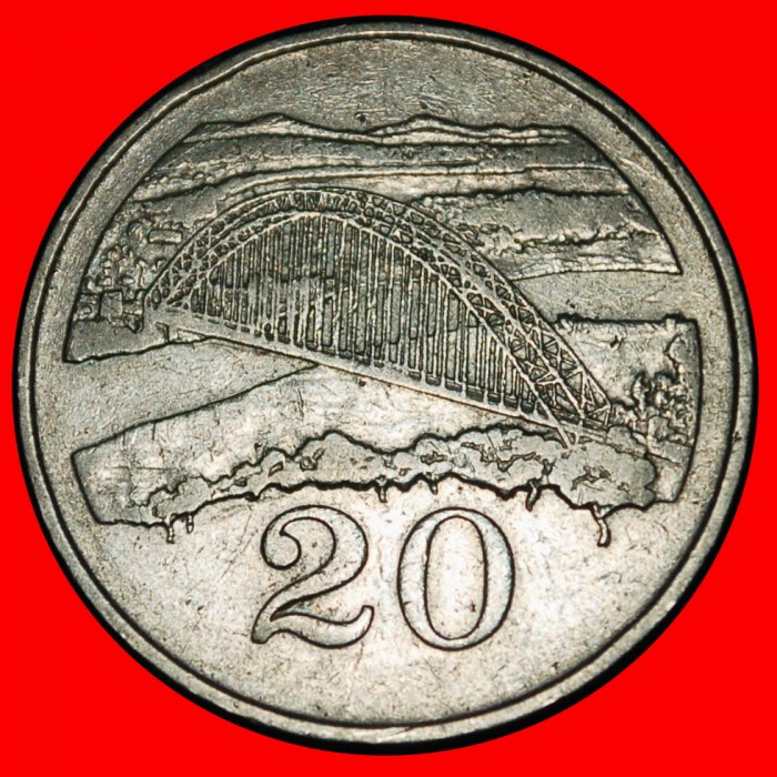 Ⰶ GROSSBRITANNIEN (1980-1997): SIMBABWE ★ 20 CENT 1983 BRÜCKE! ★OHNE VORBEHALT!