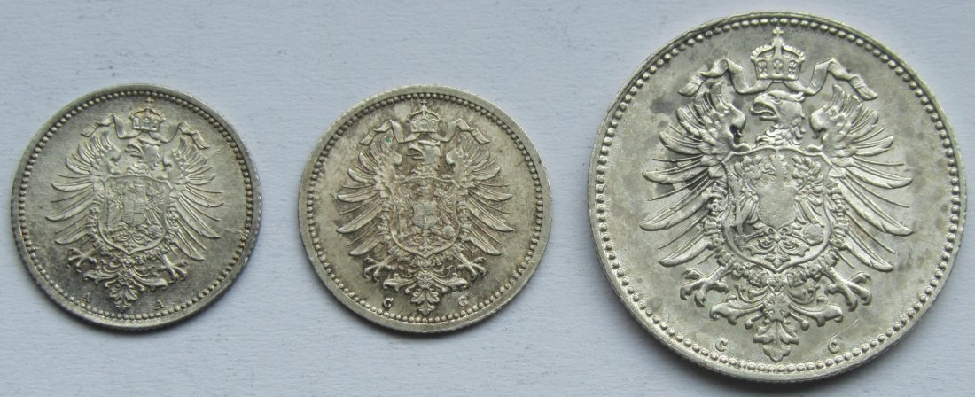  Kaiserreich: Drei Kleinmünzen in Top-Erhaltung   