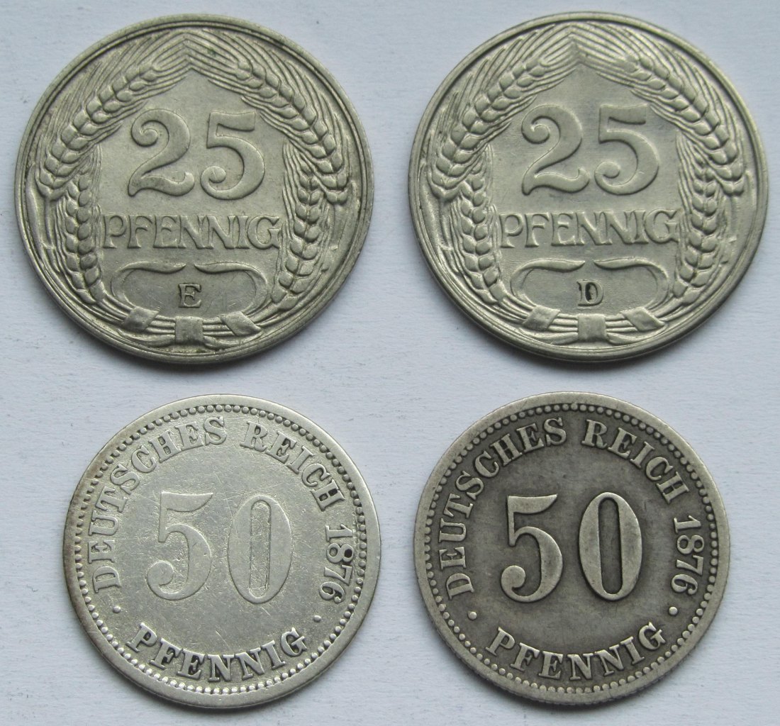  Kaiserreich: Lot aus vier Kleinmünzen   