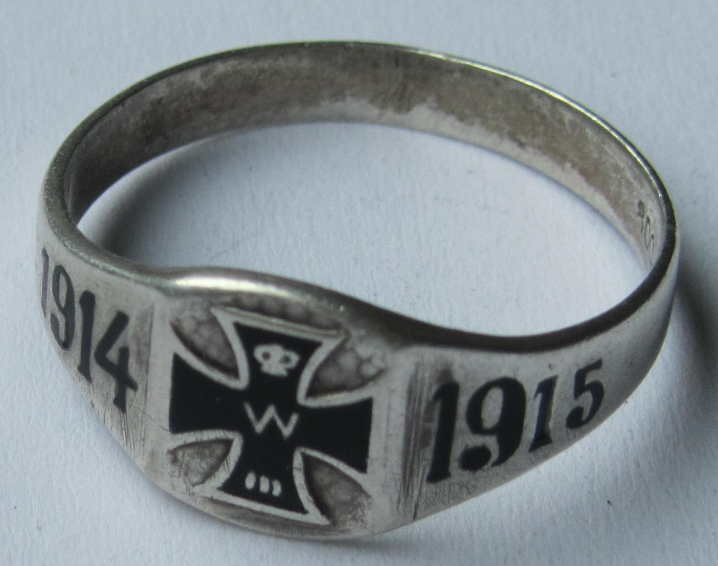  Kaiserreich: Silberner Soldatenring Erster Weltkrieg 1914/1915   