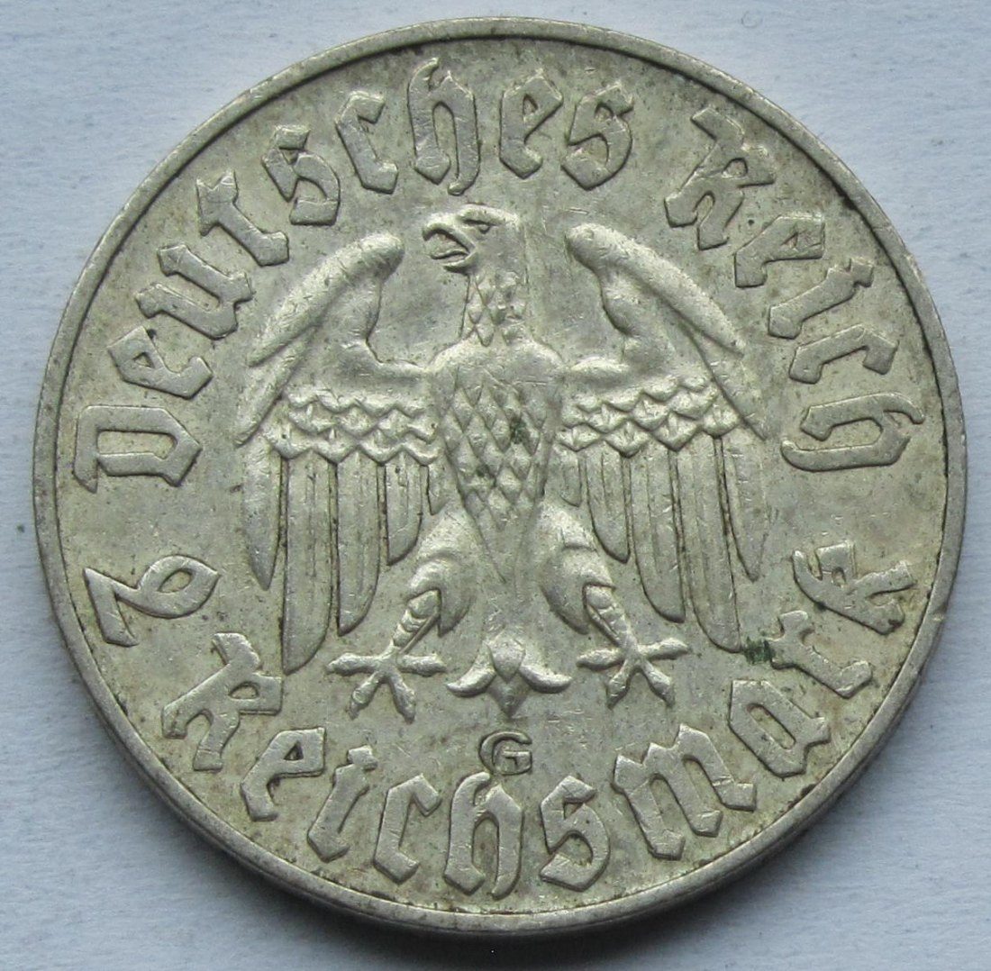  Deutsches Reich: 2 Mark Luther (Jaeger 352) 1933 G   