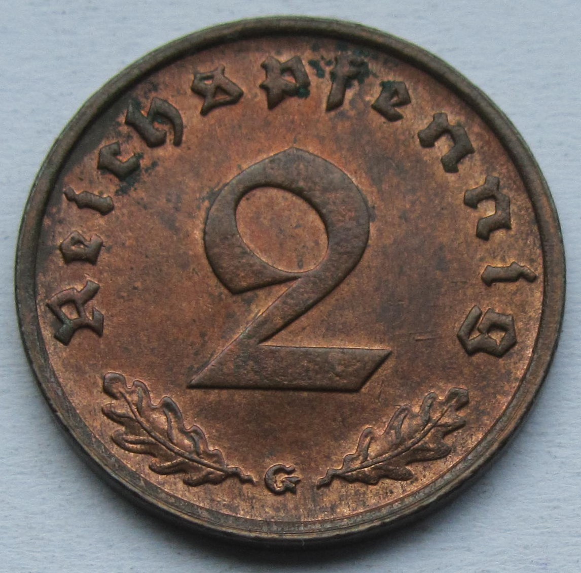  Deutsches Reich: 2 Pfennig 1940 G   