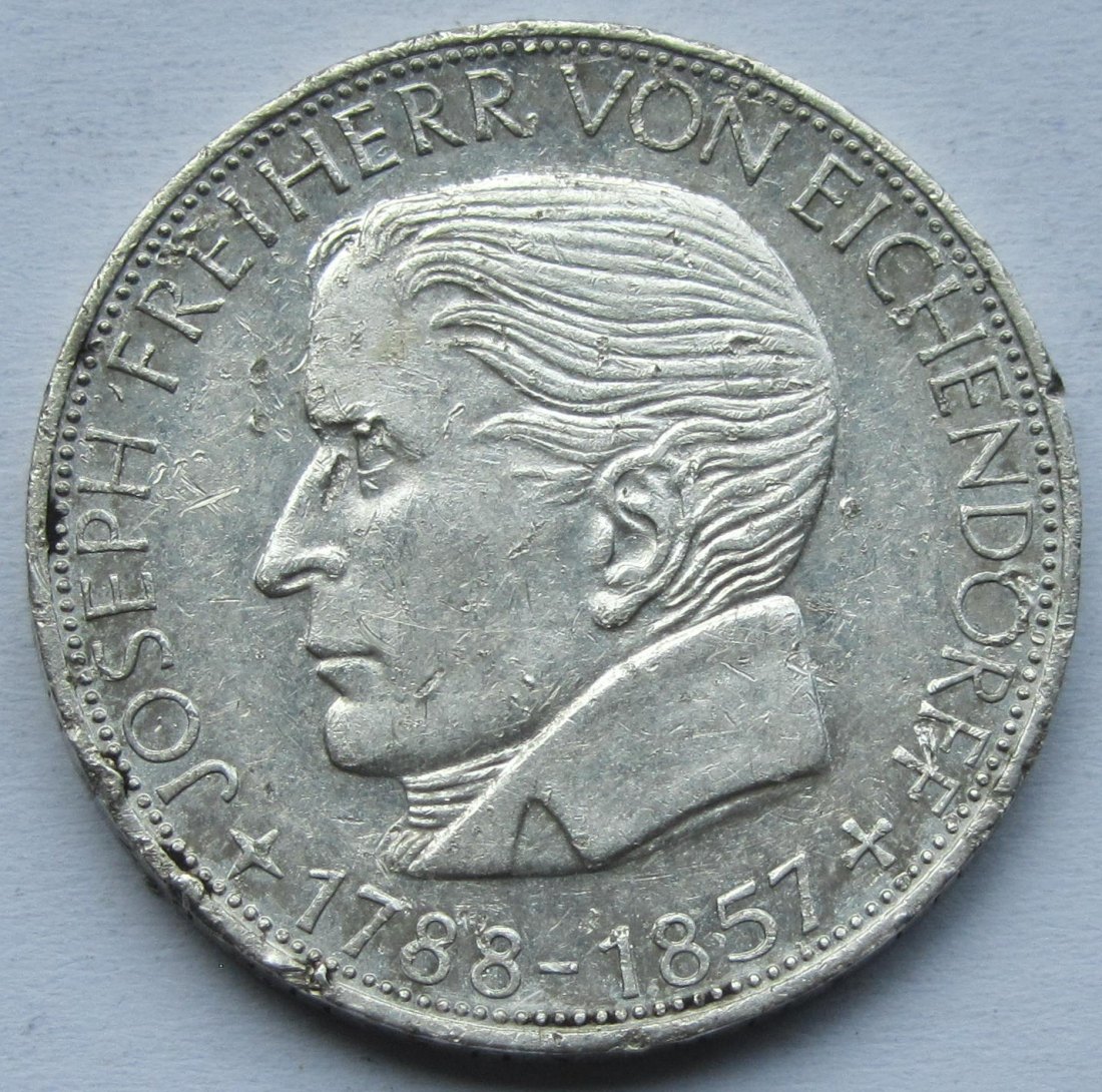  Deutschland: 5 DM Eichendorff 1957   