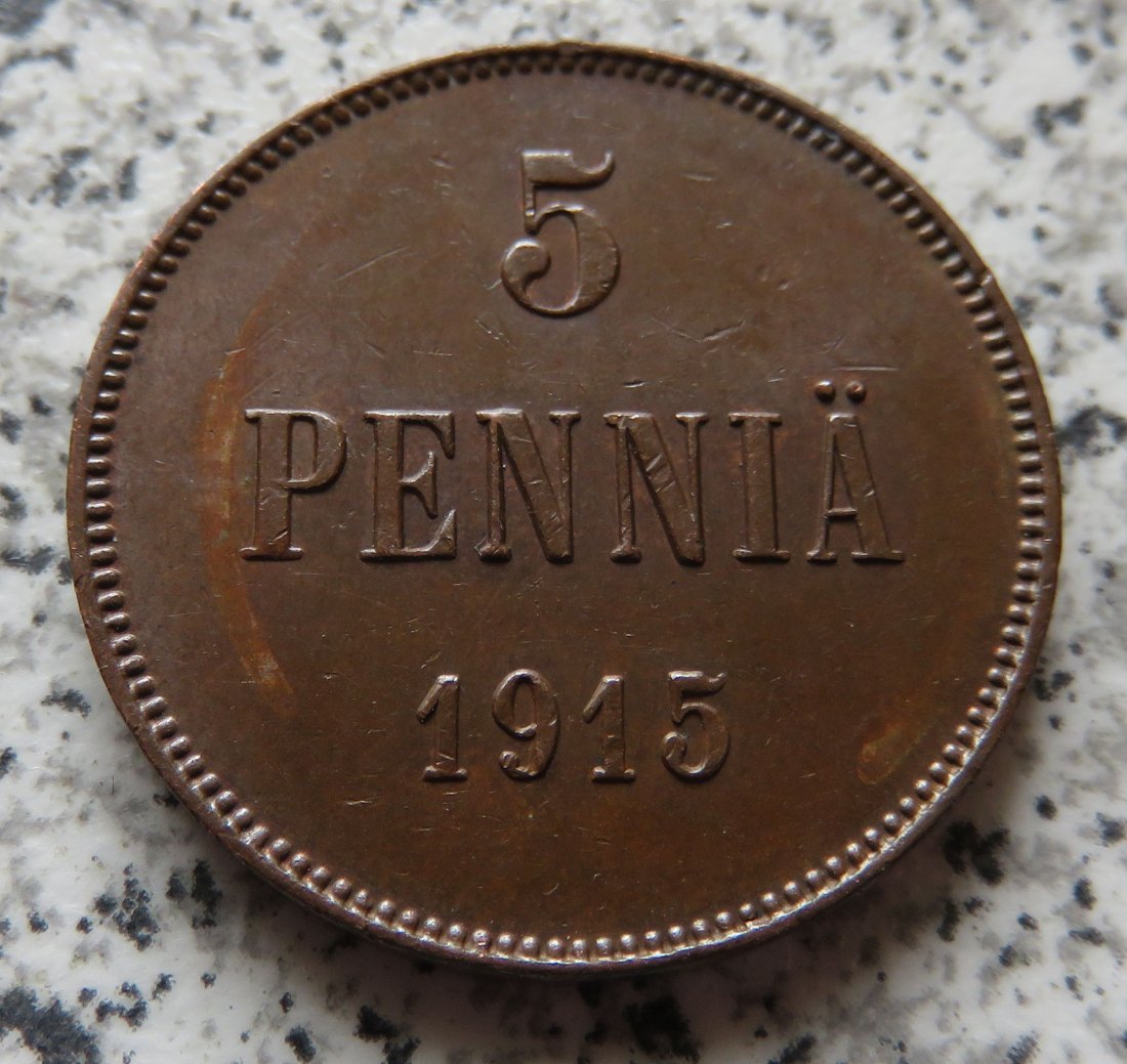  Finnland 5 Penniä 1915   