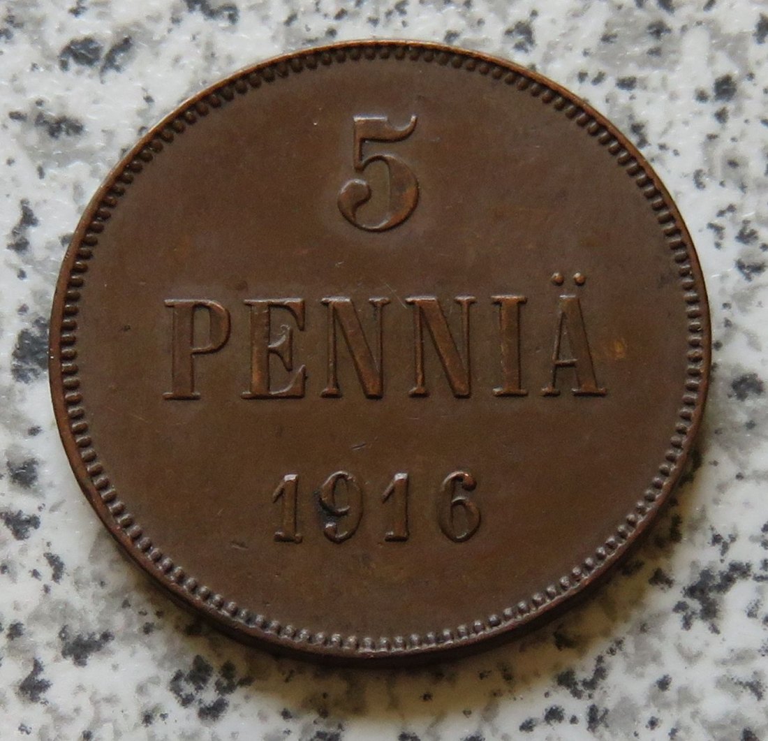  Finnland 5 Penniä 1916   